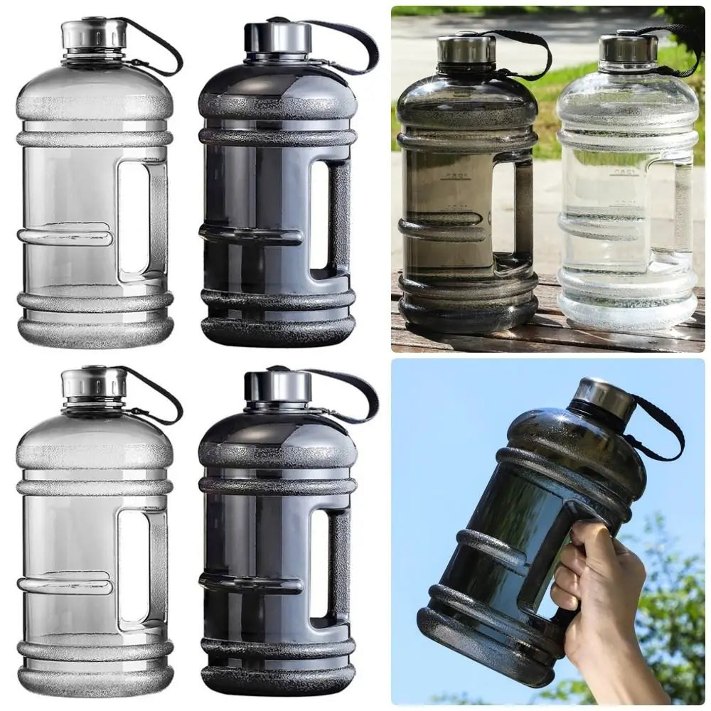 Training Sports Workout Drink Bottle 2L PETG Large Capacity Water Bottle Shaker Bottle with Handle Outdoor Gym Gallon Bottle