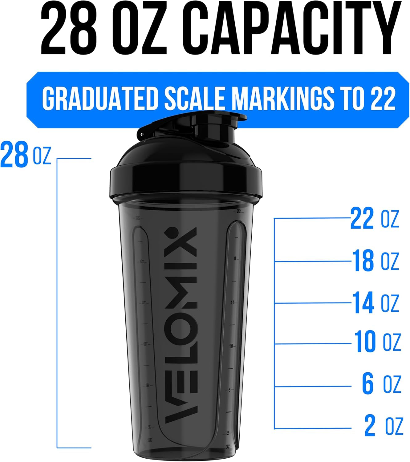 -8 PACK- 28 Oz Protein Shaker Bottle for Protein Mixes - 8X Wire Whisk | Leak Proof Shaker Cups for Protein Shakes | Stackable Protein Shaker Bottle Pack | Dishwasher Safe
